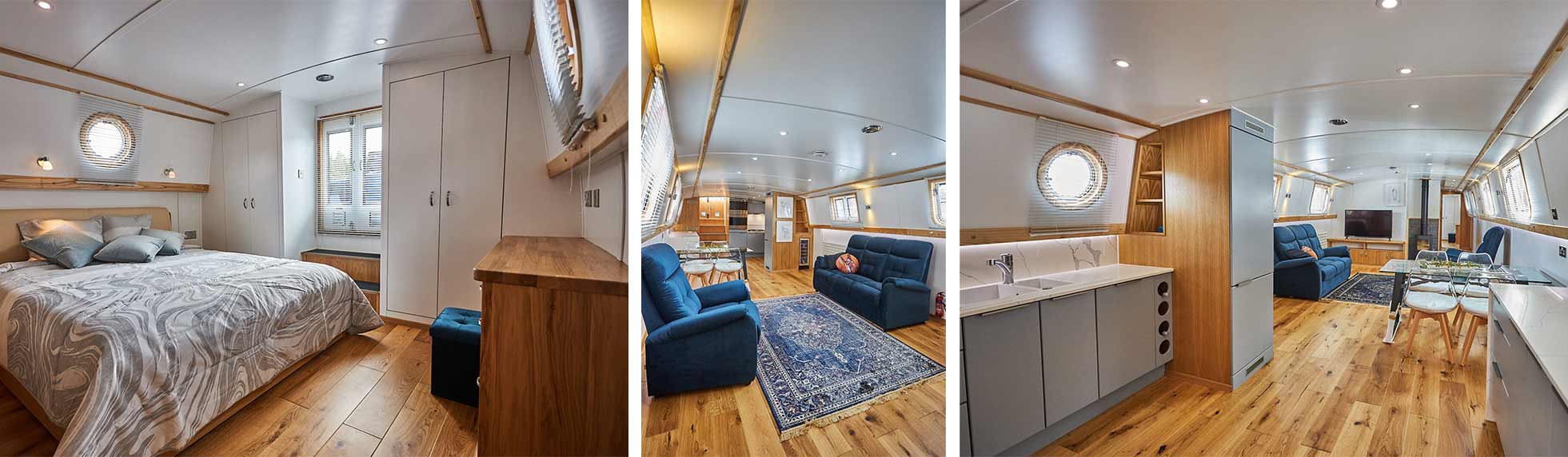 Viking Canal Boat wide beam 70 12 06 interiors